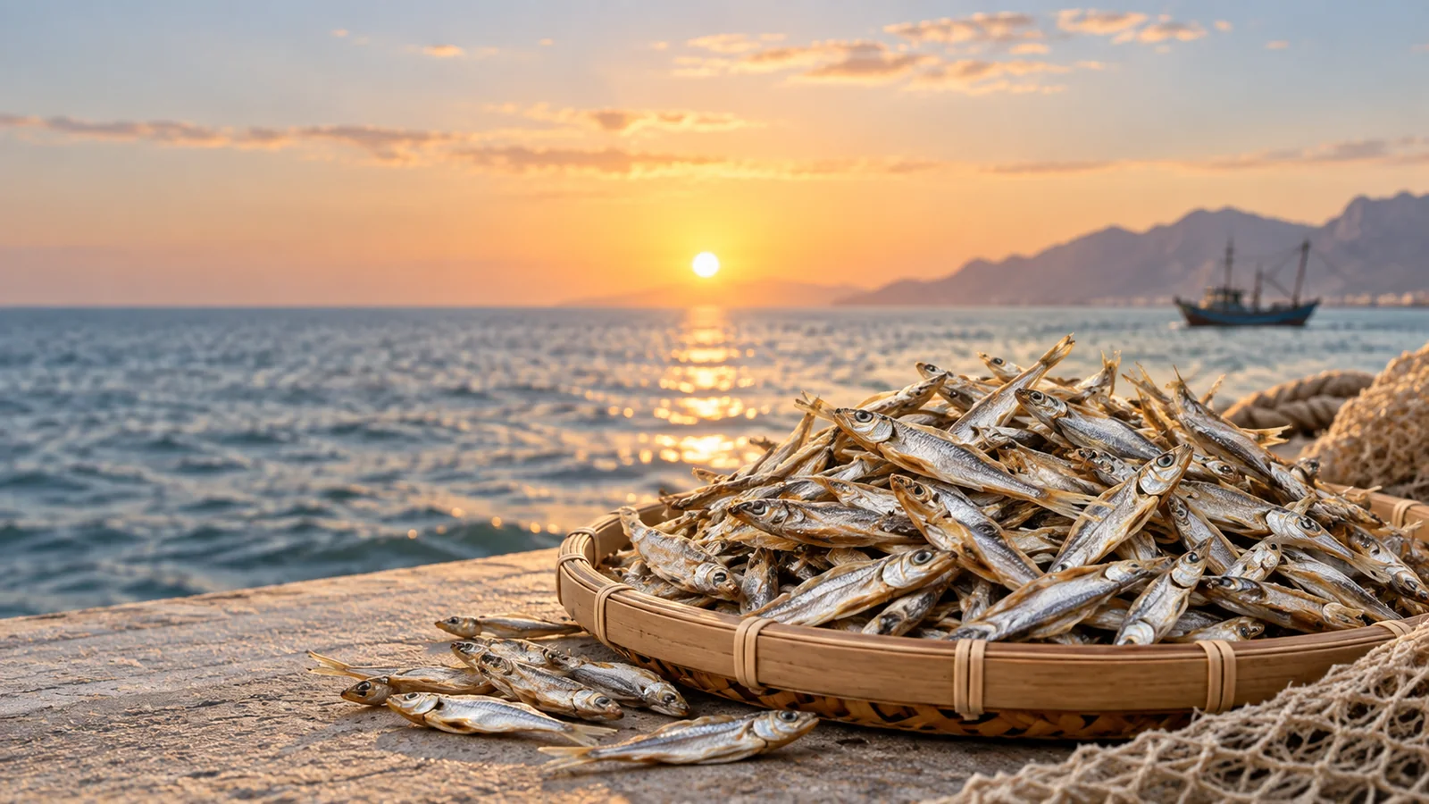Dried anchovy by the Persian Gulf coast