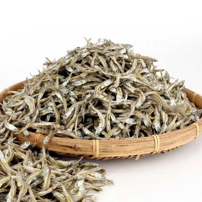 Dried anchovy in basket
